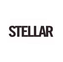 Logo in a bold sans serif all-black font. Reads Stellar in all caps.