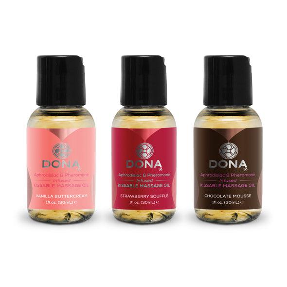 Kissable Flavoured Massage Oil Trio