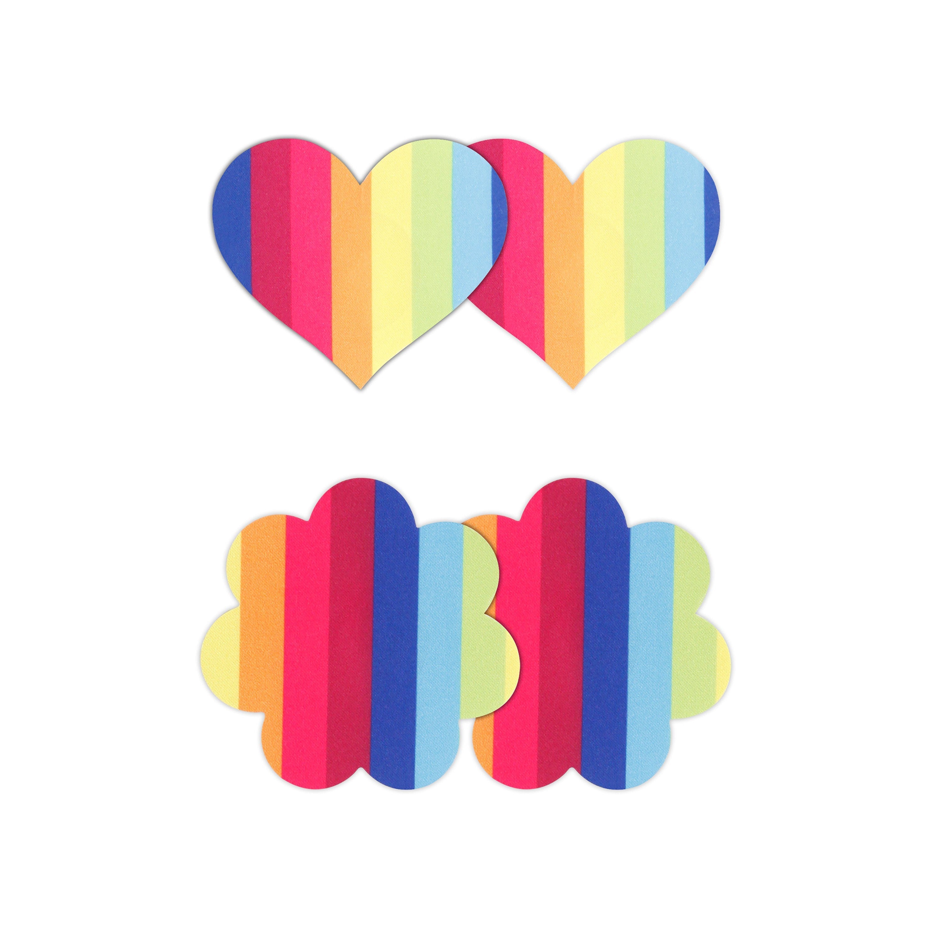 Pride Rainbow Heart & Flower Pasties 2pk