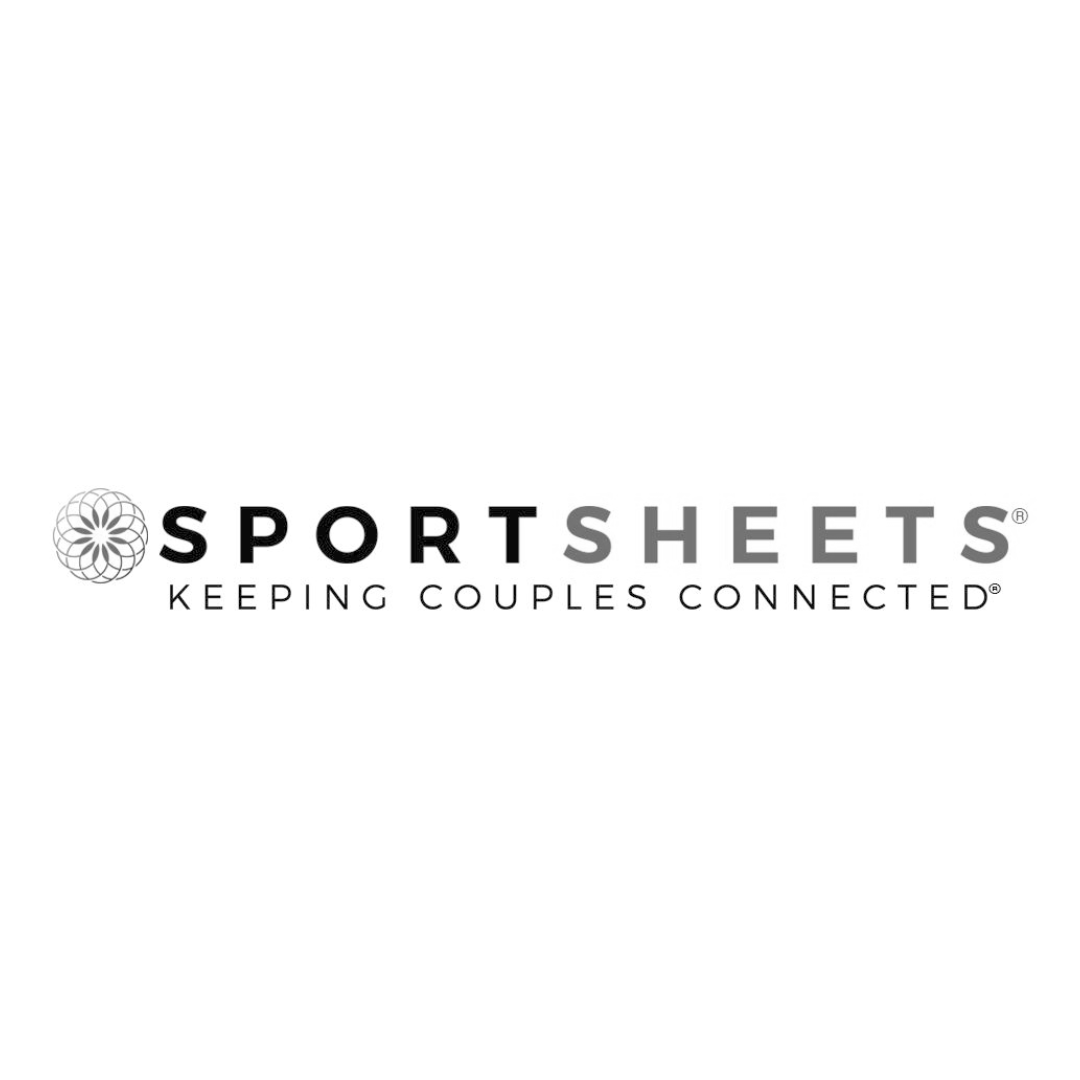 Logo in black and grey upper case font. Reads Sportsheets Keeping Couples Connected.