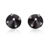Black Faux Leather Spiked Nipple Covers