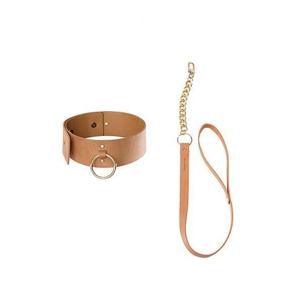 Vegan Leather Leash and Wide Collar Set